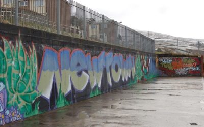 A graffitied wall