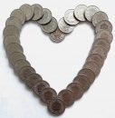 A heart of coins