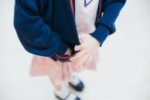 A girl in school uniform