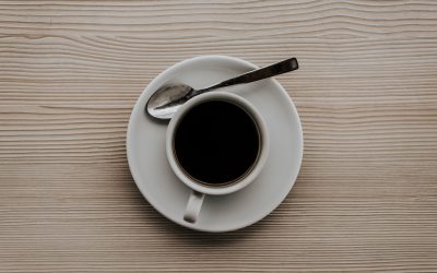 A black coffee on a table
