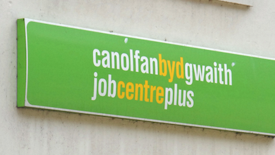 A sign saying job centre plus