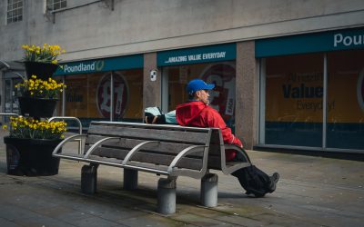 A man sitting on a bench
