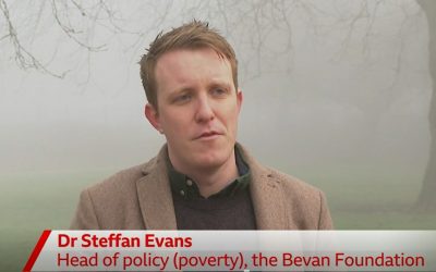 Steffan Evans speaking to the BBC